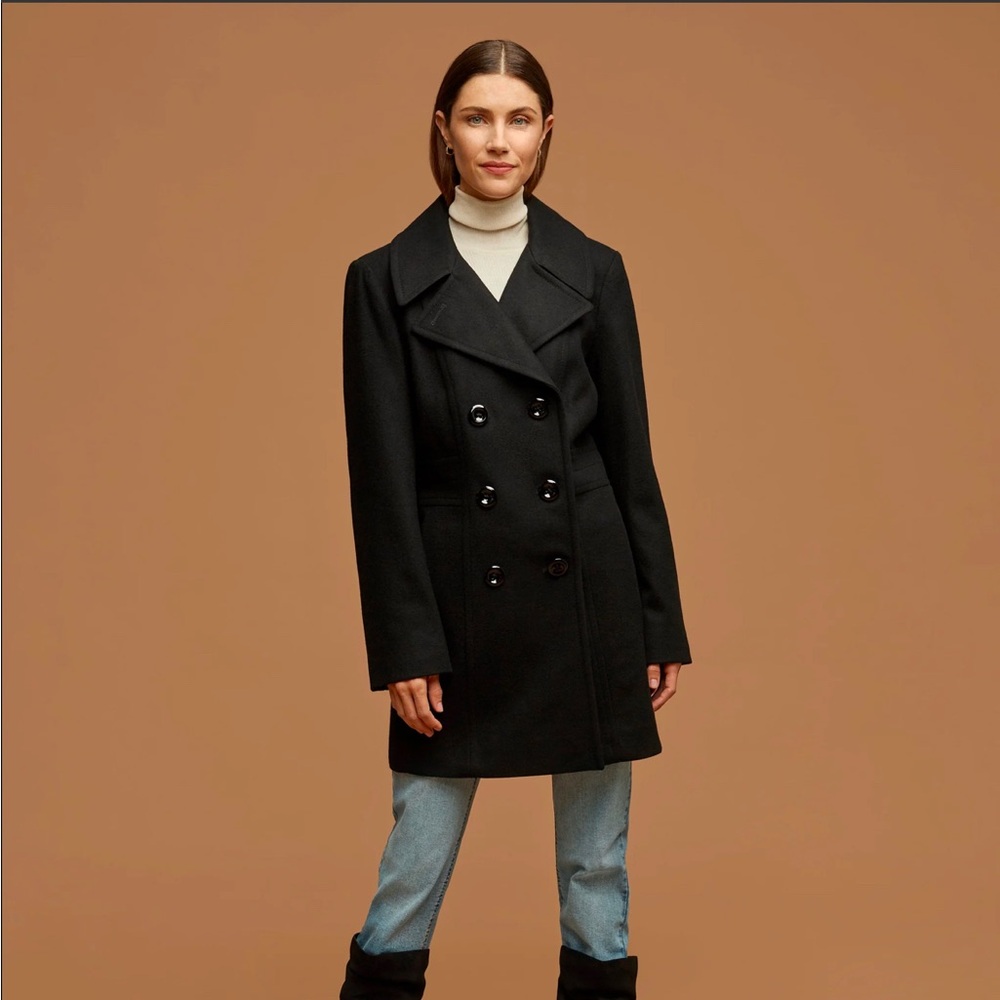 Anne Klein Double Breasted Wool Coat